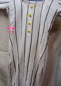 Striped White Kurta