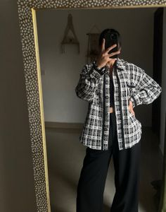 CHECKED BOUCLE UNISEX SHACKET TWEED