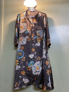 Floral Silk Wrap Dress