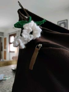 White Lily Of The Valley Crochet Keychain