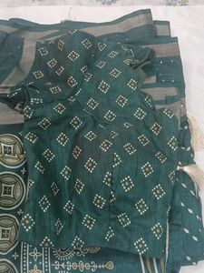 Emerald Green Chevron Saree