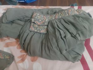 Grey Dress with gold belt