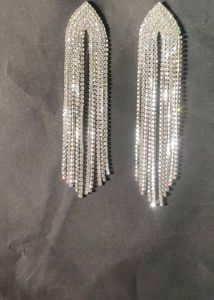 Sparkling Rhinestone Tassel Earrings