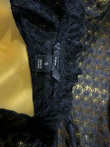 Black Ruffle Trim Cardigan