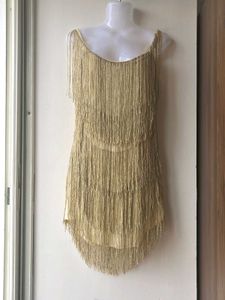 Gold Fringe Party Dress