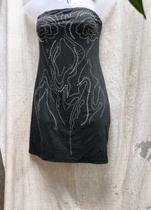 8296. Sparkly Black Mini Dress