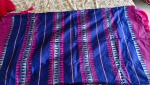 Silver Jari Saree Along With Freebie