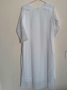White CHIKANKARI KURTA