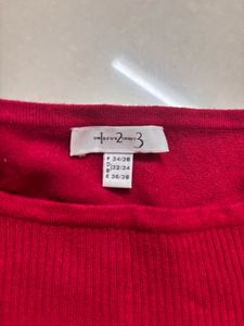 Red Button Detail Sweater
