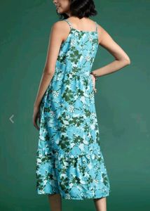 Sangria Floral Printed A-line Dress