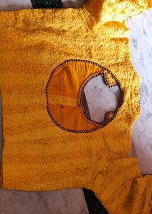 Embroidered Yellow Blouse