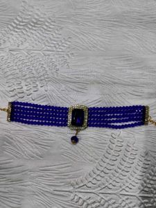 Blue Beaded Necklace &amp; Earring Set