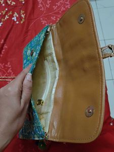 Floral Print Clutch with Chain Strap