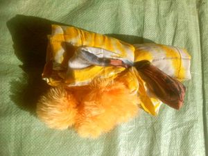 Yellow Scarf with Pom Po