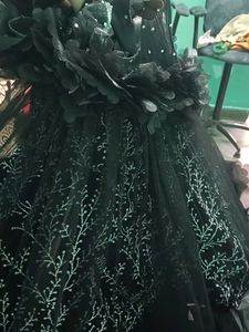 Black Velvet Ballon Frock With Attached Net