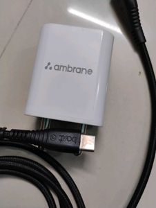 Boat Braided TypeC Cable With 18w Ambrane Charger