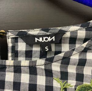 Floral Embroidered Gingham Top