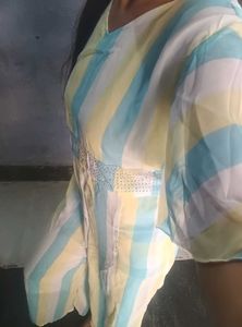Striped Dress with Embellishments