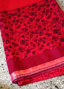 Elegant Red Floral Saree