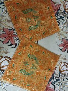 Orange Silk Cushion Covers