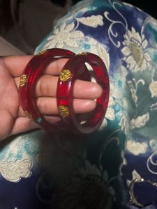 Red  plastic  bangles
