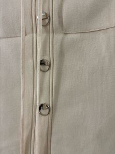 Ribbed Knit Button-Down Top