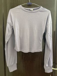 Lavender Cropped Long Sleeve Top