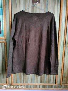 Embellished Brown Knit Top