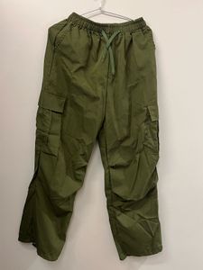 Olive Green baggy cargo parachute pant