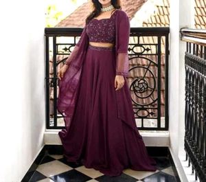 Burgundy Crop Top Skirt Set