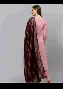 Stylish Cotton Kurta , Bottom And Dupatta Set