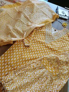 Mustard Colour Kurta Set