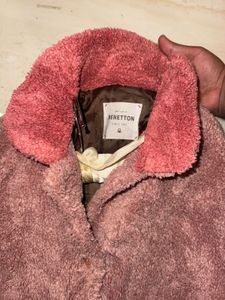Benetton Pink Teddy Coat