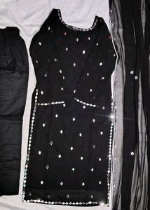 black colour trouser kurti with dupatta Diwali spe