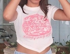 LULU &amp; SKY abstract printed crop top