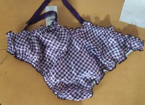 Purple Gingham Ruffle Lingerie