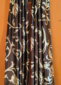 3 Pcs FLORAL PRINT SILK CURTAINS