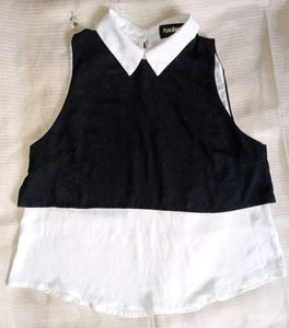 Off White With Black Stylish Top