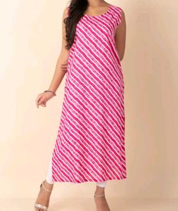 Pink Striped Kurta Set