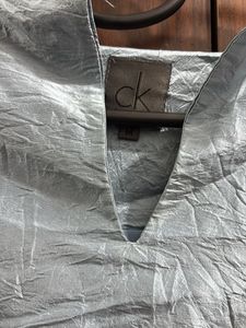 CK Sleeveless Crinkled Dress