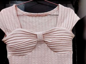 Pink Textured Knit Top