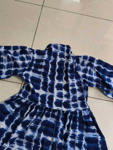 Blue Tie-Dye Mini Dress