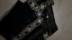 black heavy work dupatta