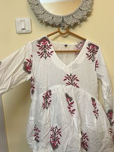 Floral Print Short Kurti