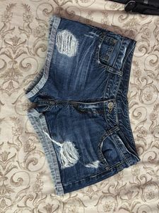 Ripped Denim Shorts