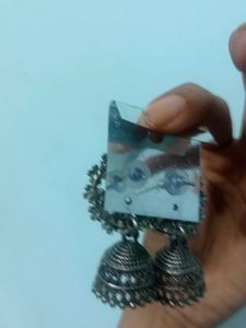 Silver Oxidised Small Jhumkis