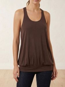Brown Racerback Gym Wear Tank Top