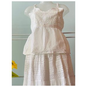 Chikankari Cotton Skirt & Top Set