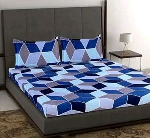 Glace Cotton Printed Flat Double Bedsheet