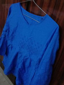 Blue Embroidered Blouse